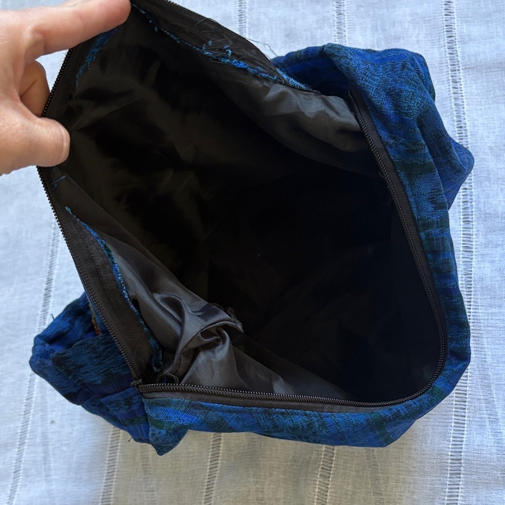 Handmade BoHo Blue Floral Shoulder Bag - Picture 9 of 13